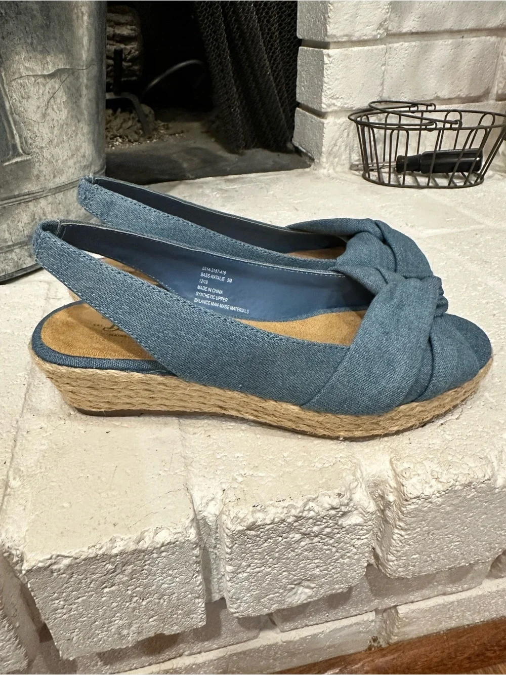 G.H. Bass & Co. Denim Blue Knotted Espadrille Slingbacks